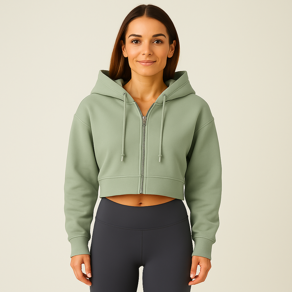 STRVNG Cropped Zip Hoodie