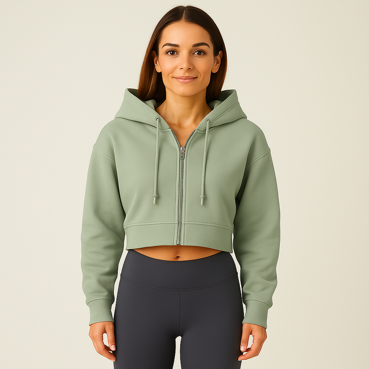 STRVNG Cropped Zip Hoodie