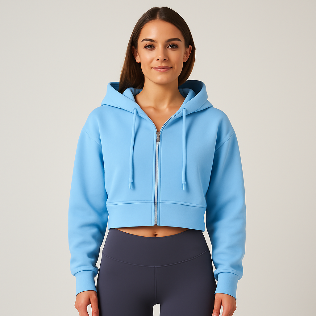 STRVNG Cropped Zip Hoodie